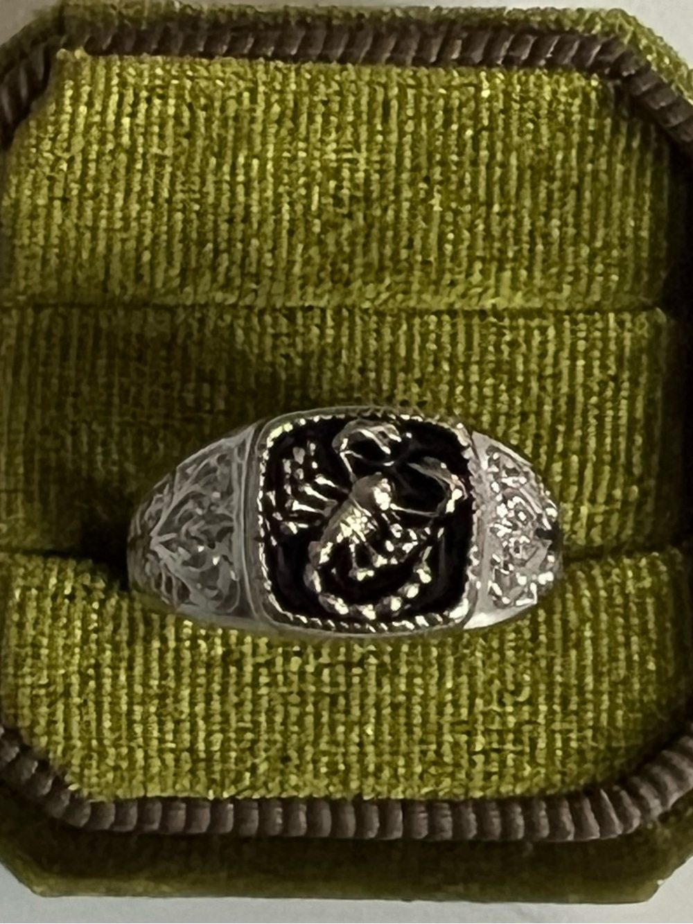 Scorpion Design Titanium Steel Silver/Black Unisex Ring Size 9